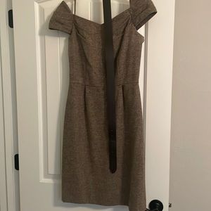 Tan cap sleeve dress